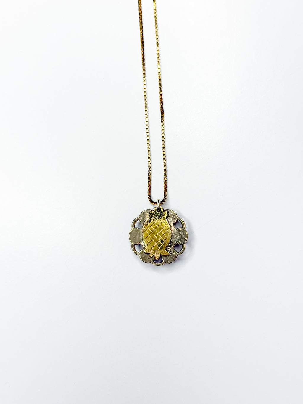 Vintage Chanel Round Crystal Pendant Necklace