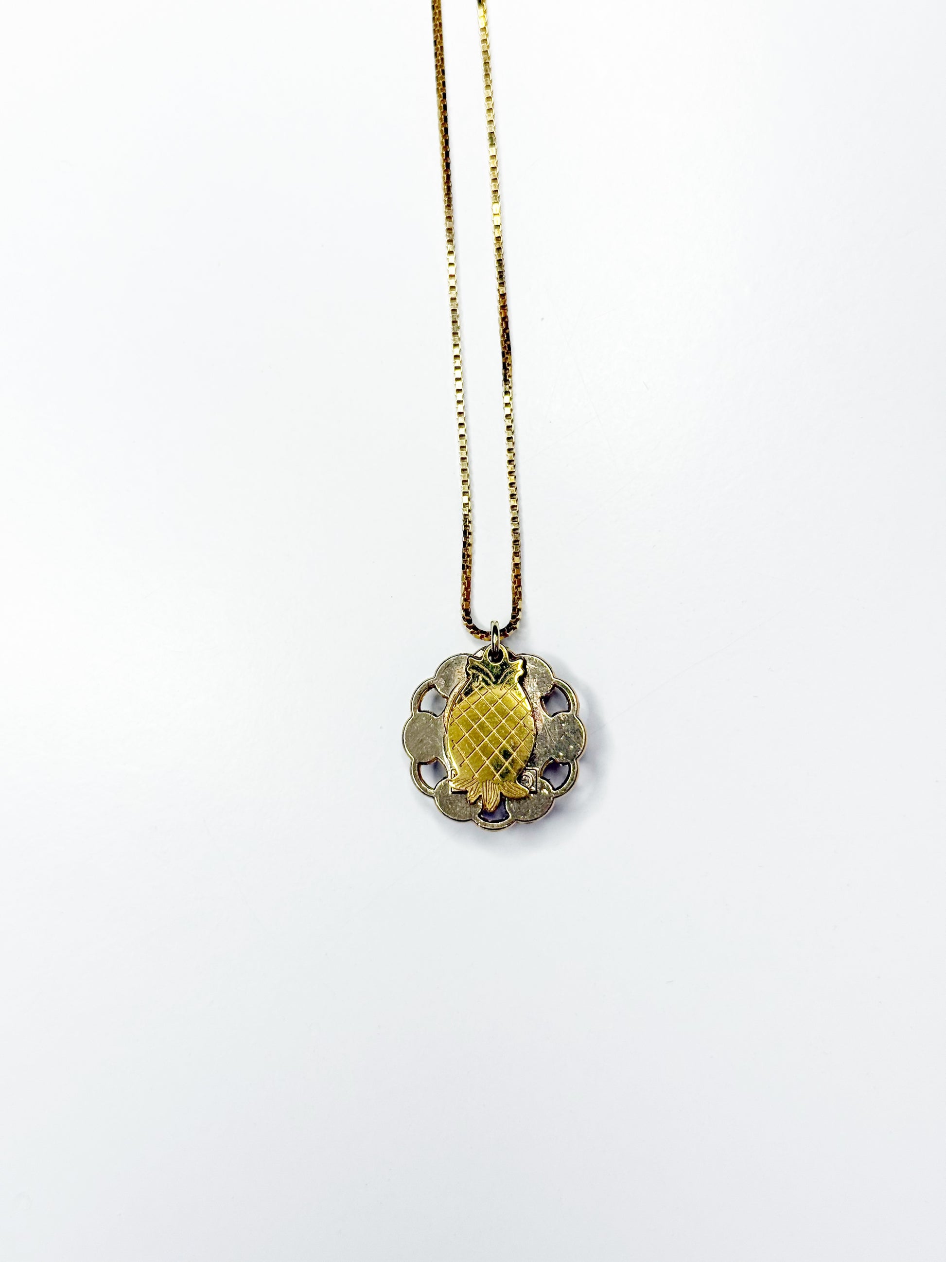 Vintage Chanel Round Crystal Pendant Necklace
