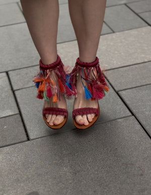Chloé Multicolor Suede & Leather Fringe Sandals – Size 39 – Made in Italy