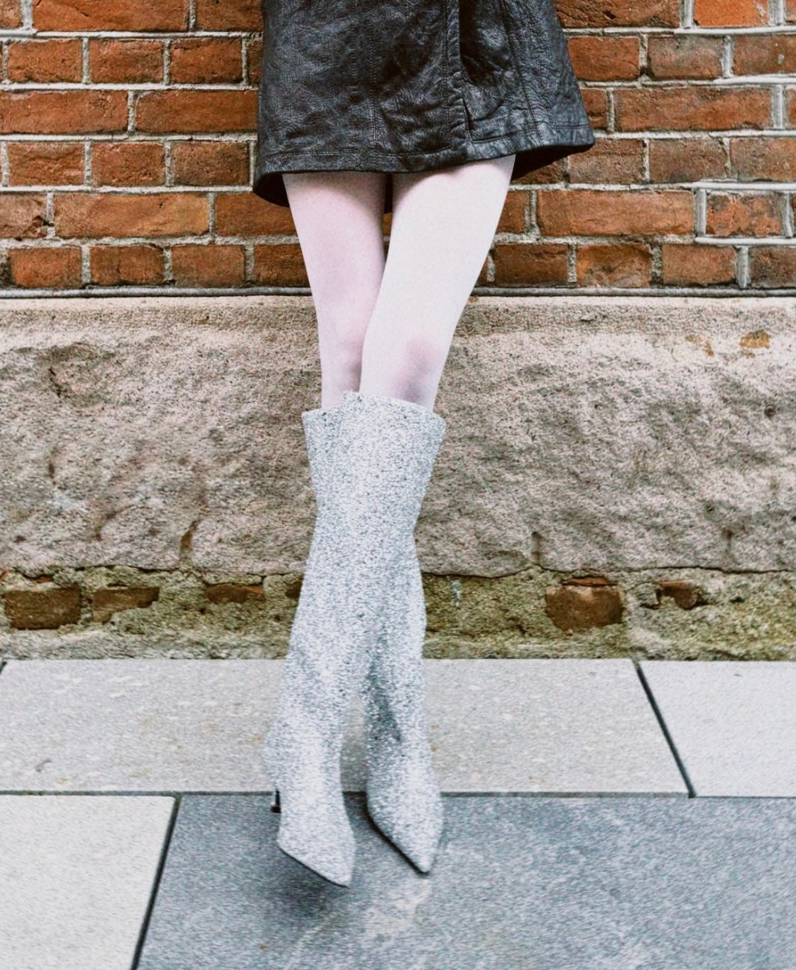 Teurn Silver Glitter Boots
