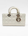 Christian Dior Lady Dior Medium – White Cannage Lambskin, Gold Hardware