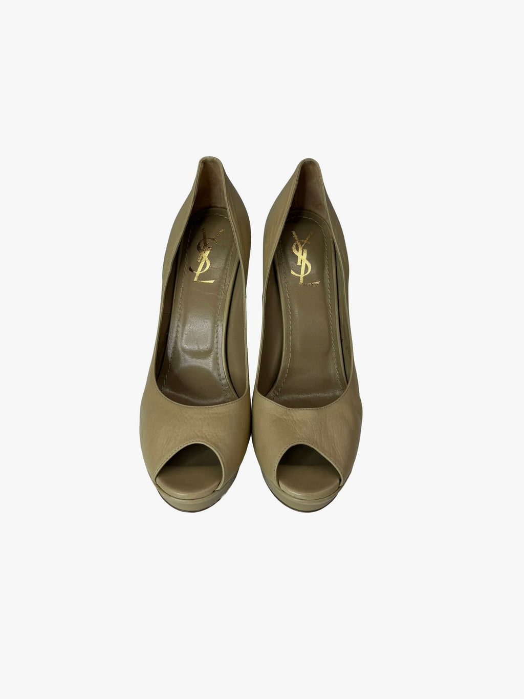 Yves Saint Laurent Palais Leather Peep-Toe Pumps
