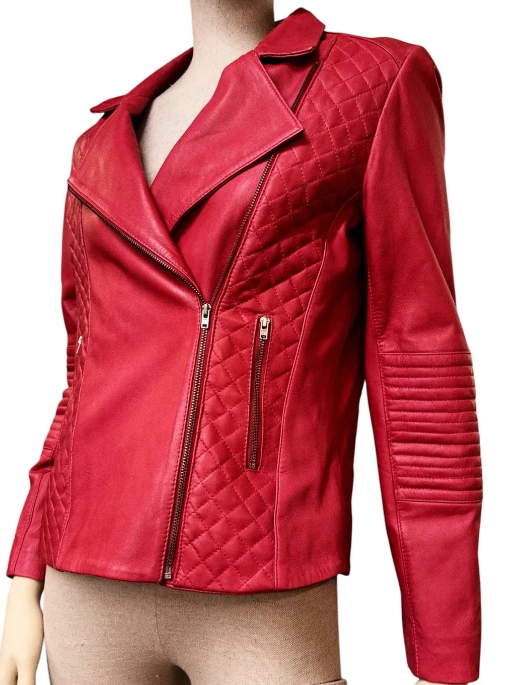 Pablo Gerard Darel Red Lamb Leather Jacket