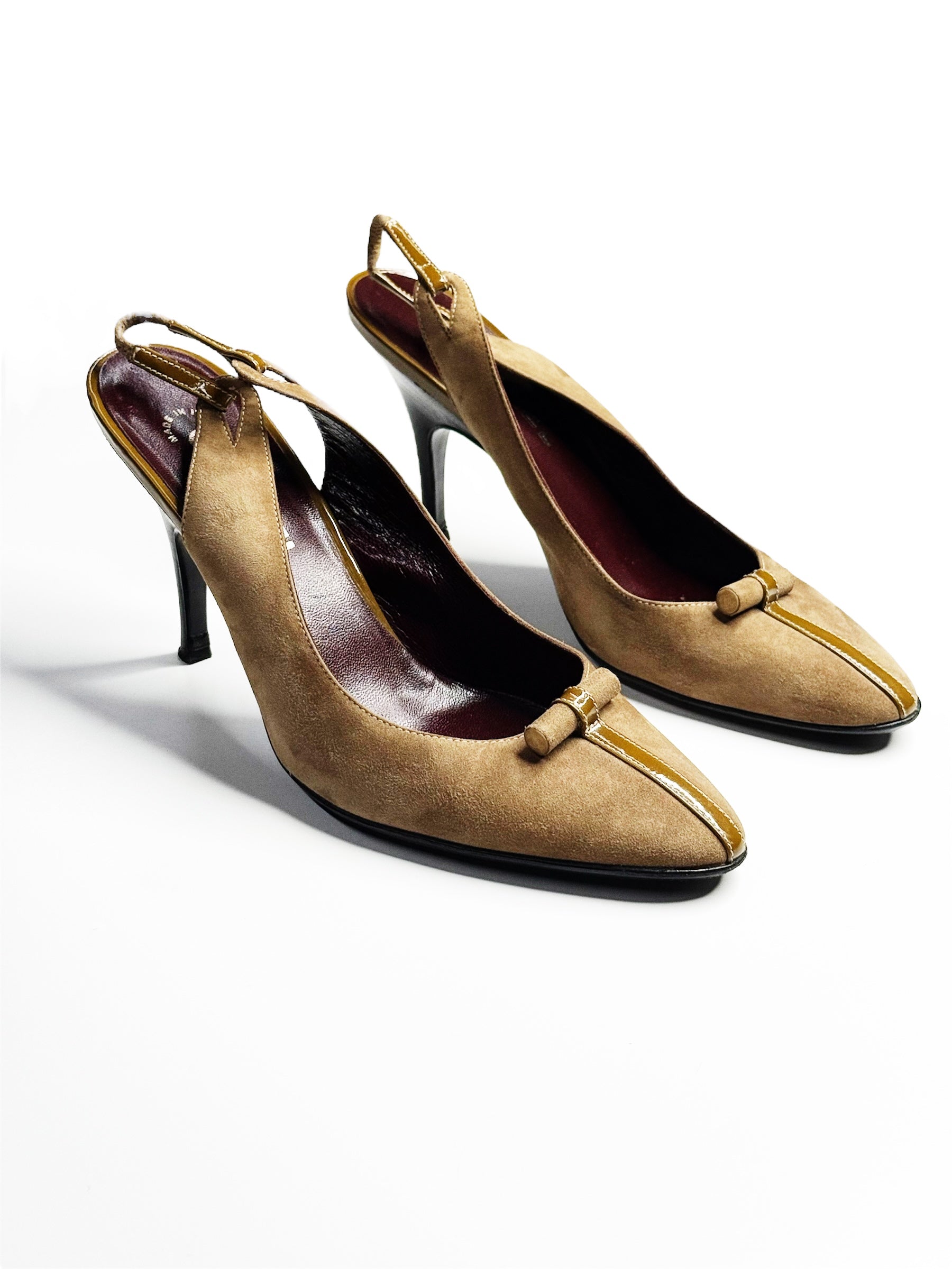 CHANEL Slingback Heels with Patent Trim