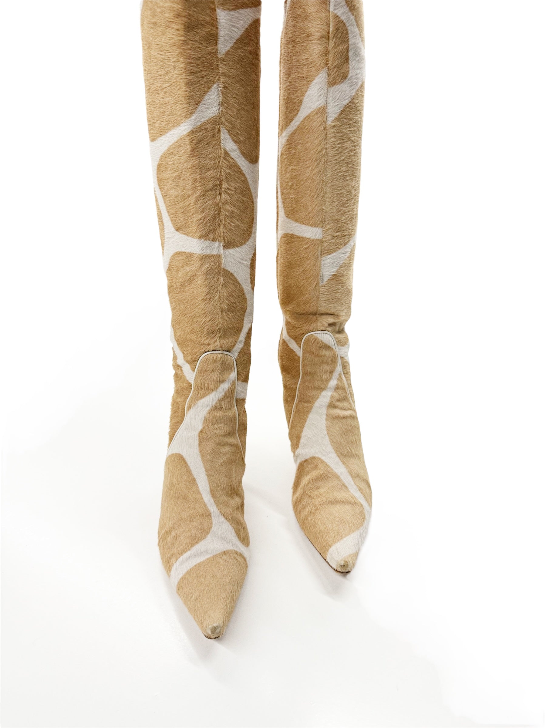 Valentino Calf Hair Knee-High Boots