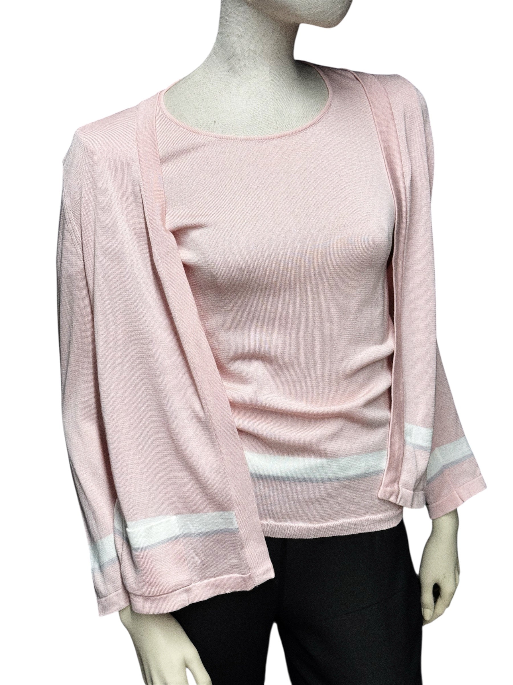 Chanel Pink Cotton Knit Twinset, Spring 2005 Collection