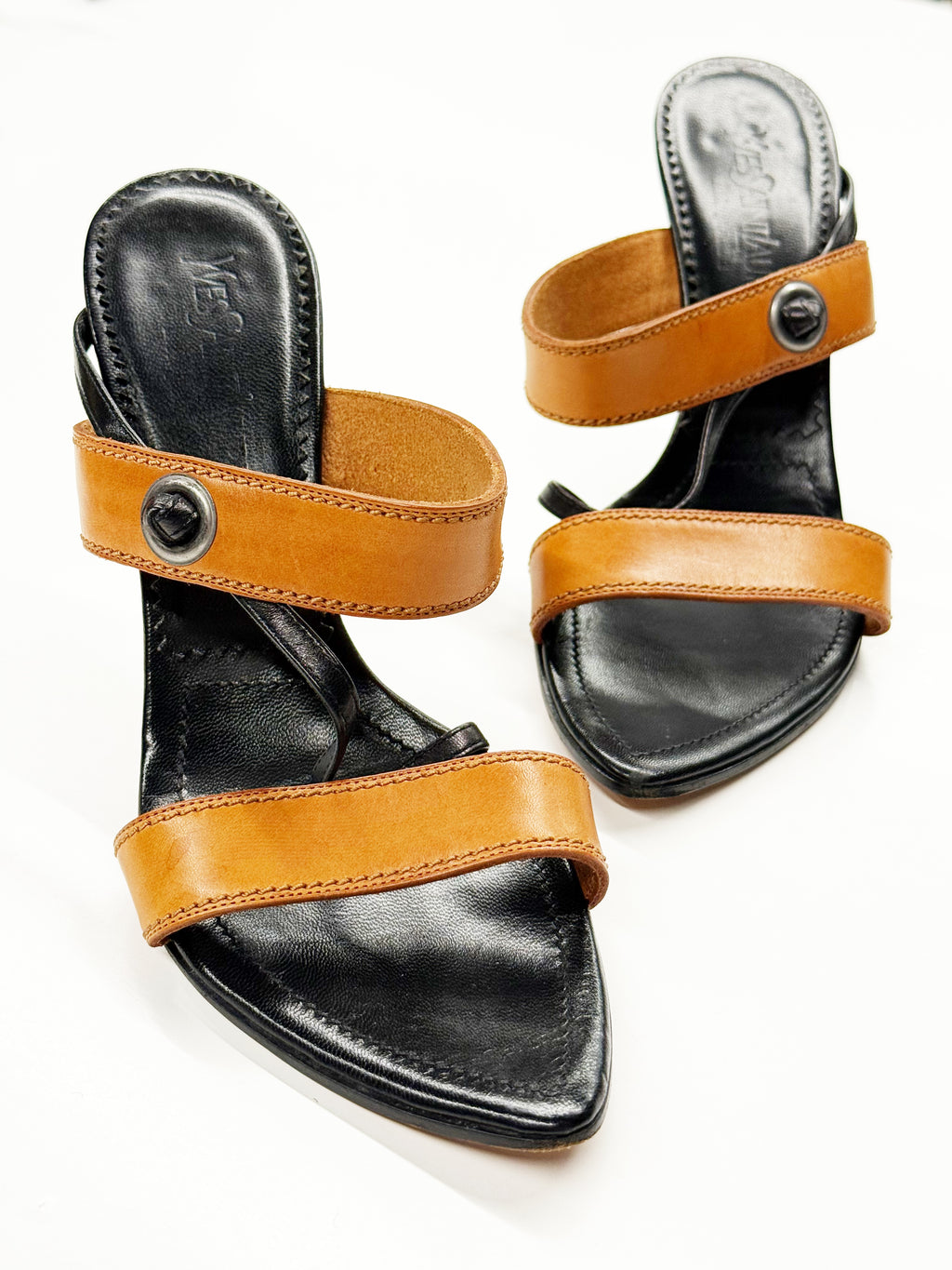 Yves Saint Laurent Leather Heeled Sandals