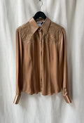 RED Valentino Satin & Lace Blouse