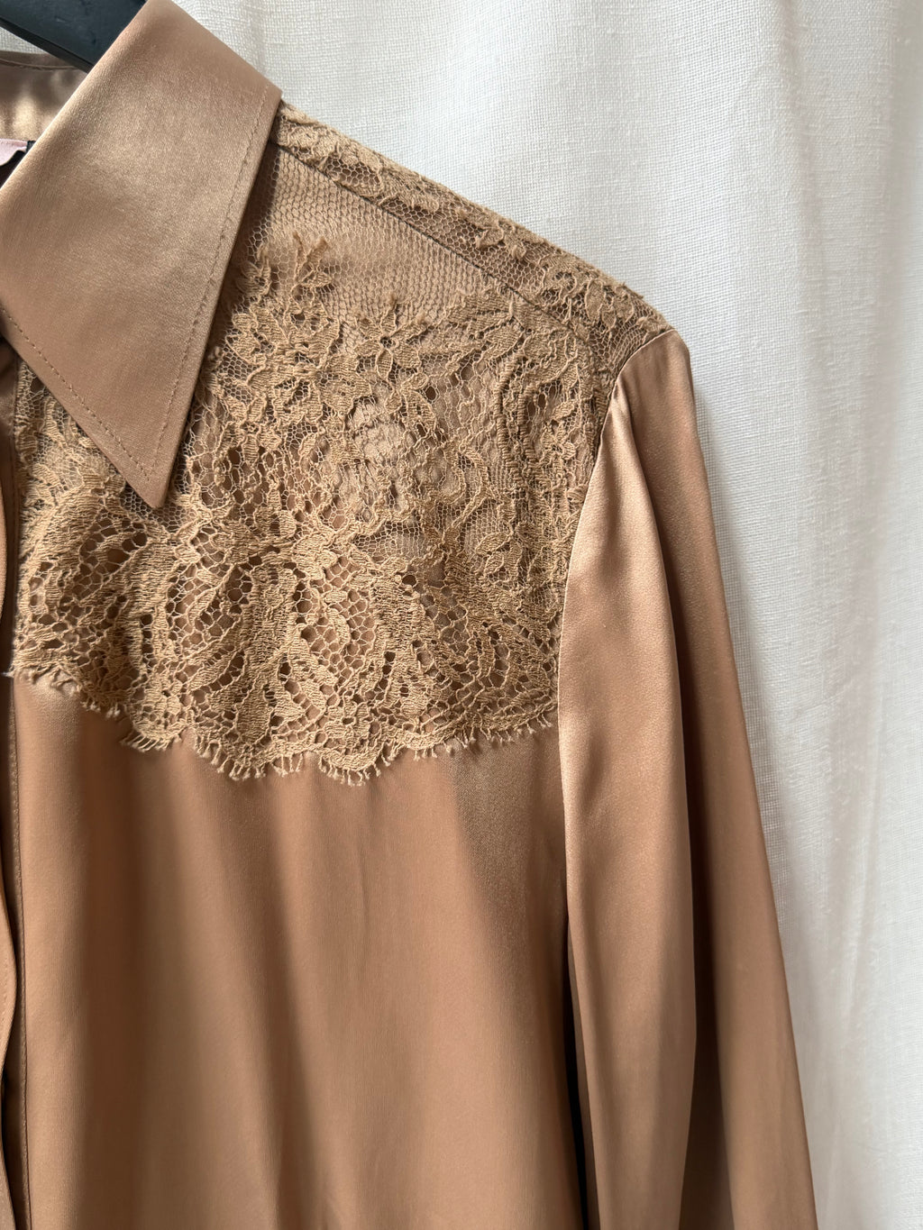 RED Valentino Satin & Lace Blouse