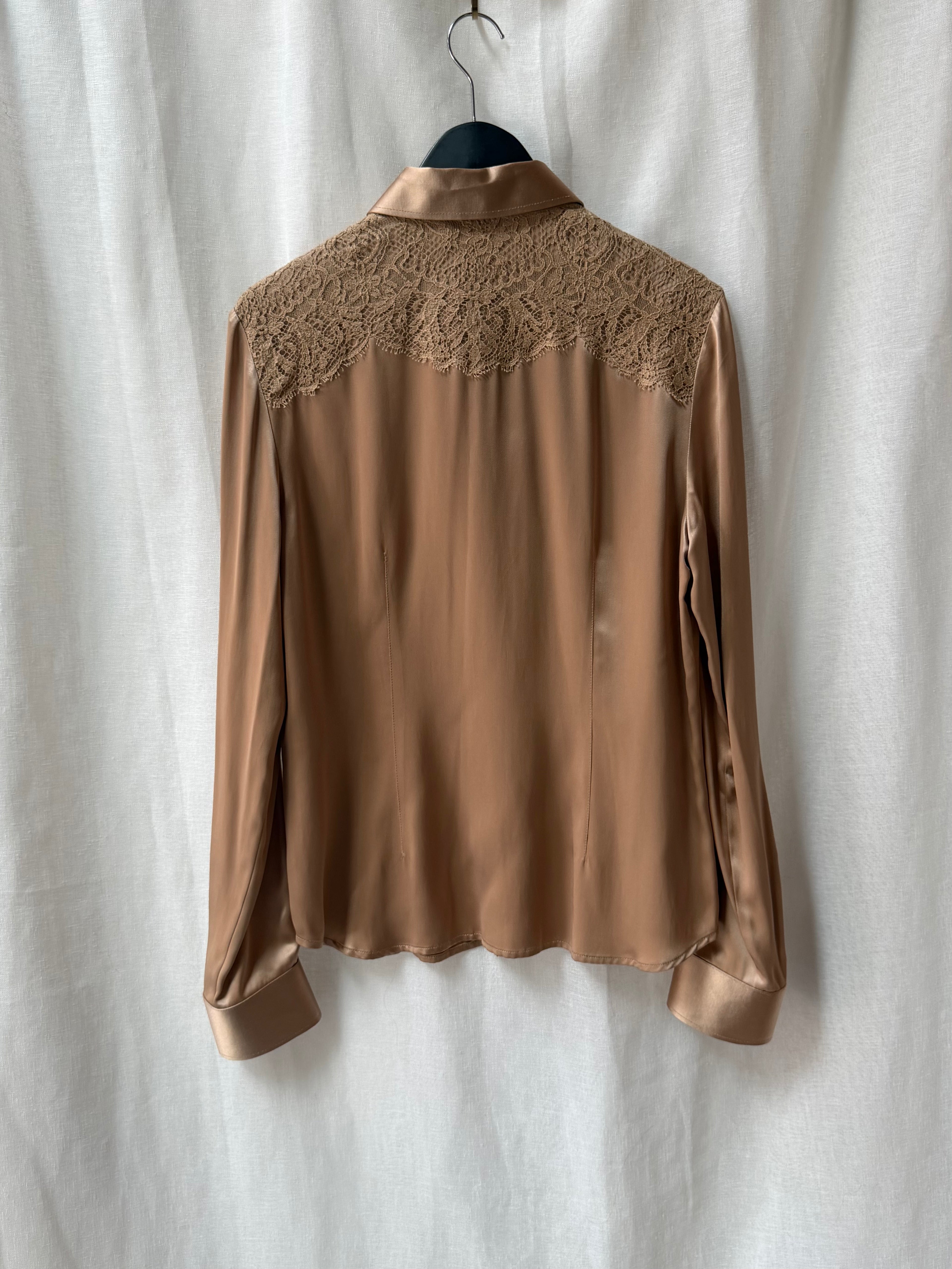 RED Valentino Satin & Lace Blouse