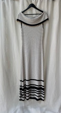 Vintage Escada Off-The-Shoulder Striped Maxi Dress