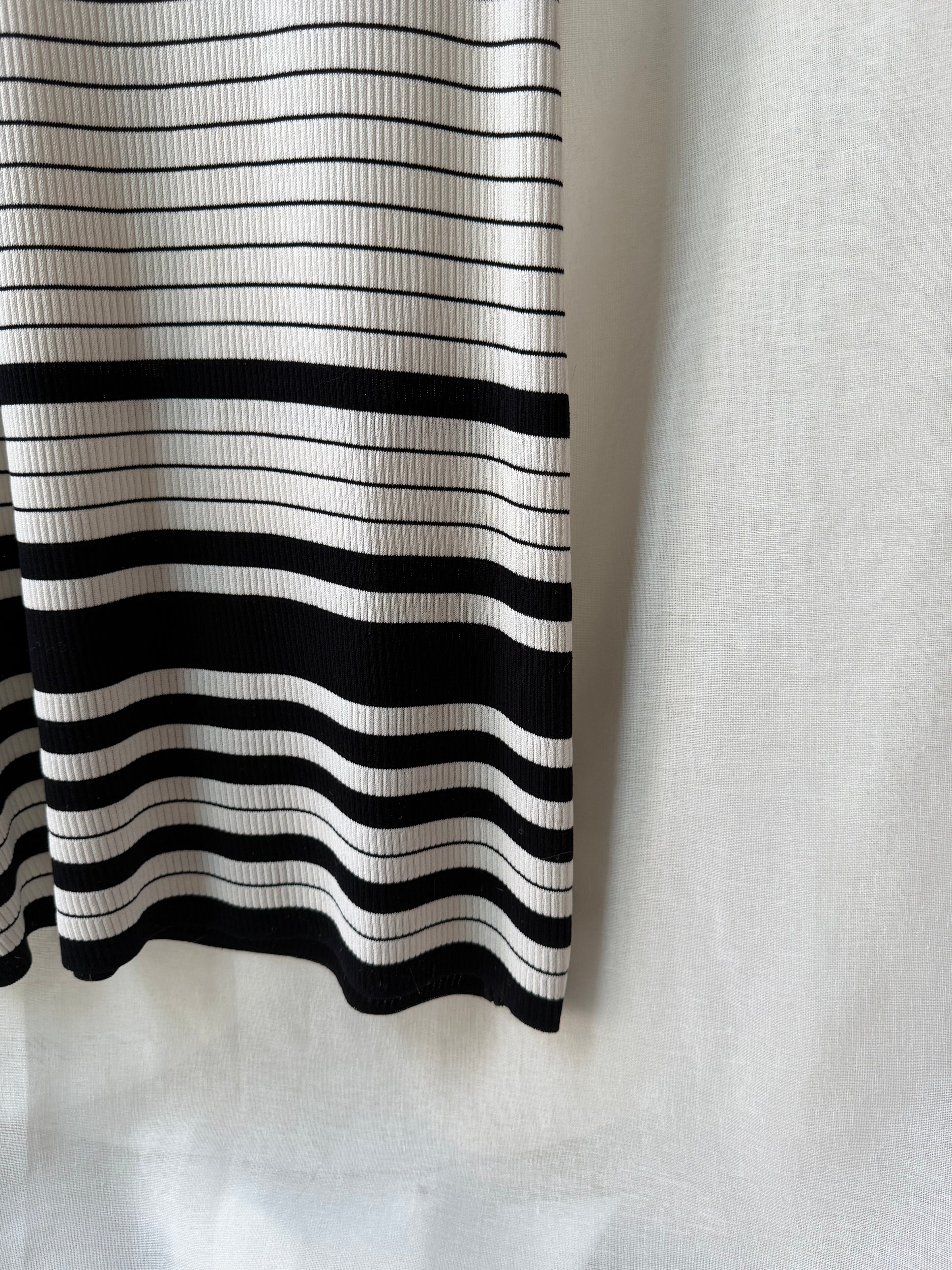 Vintage Escada Off-The-Shoulder Striped Maxi Dress