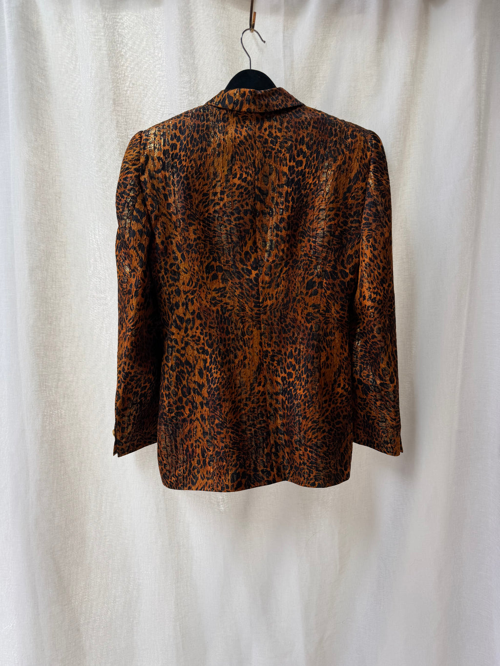 Vintage Escada Shimmering Leopard Blazer & Skirt Set
