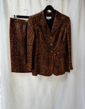 Vintage Escada Shimmering Leopard Blazer & Skirt Set
