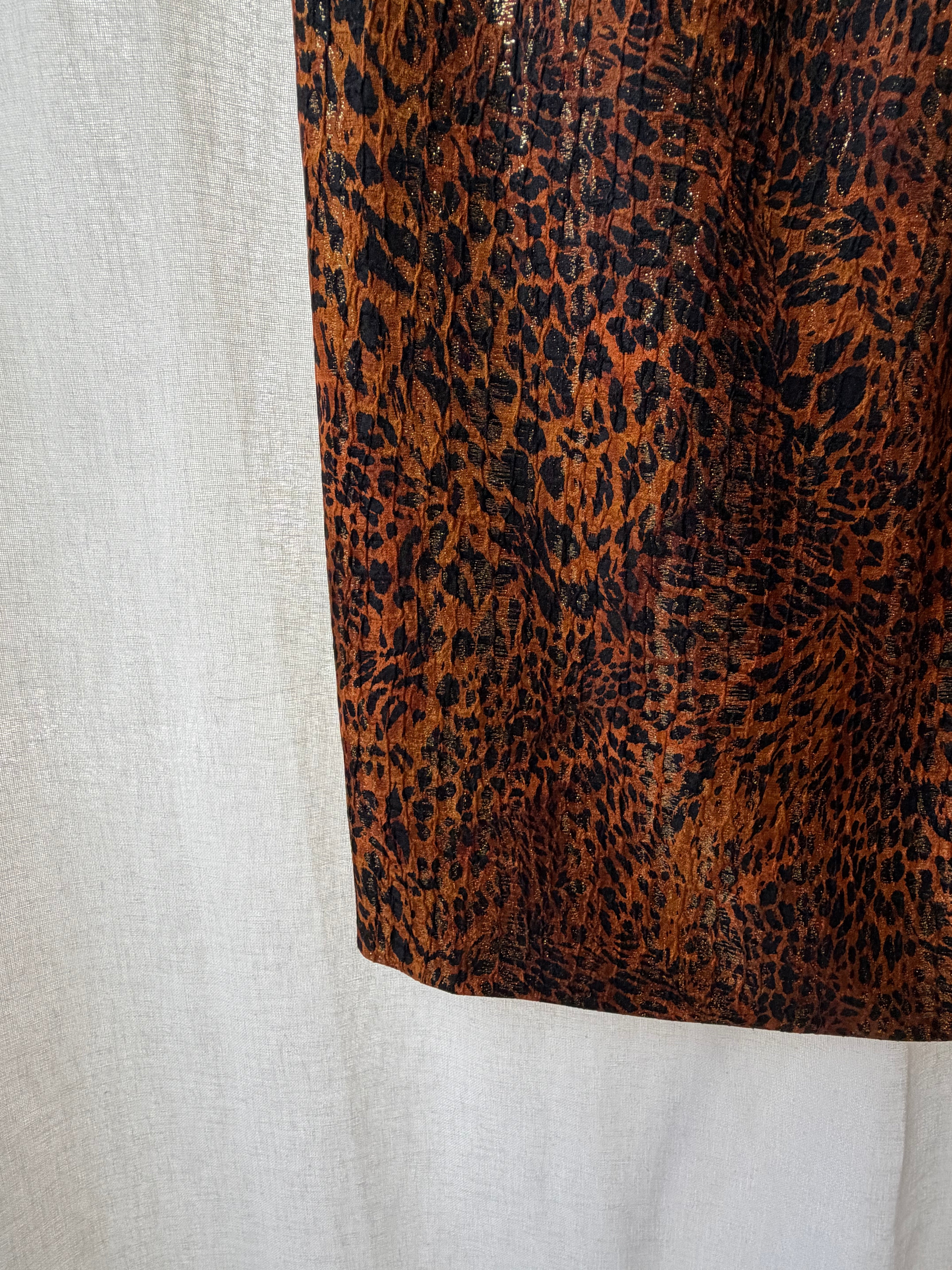 Vintage Escada Shimmering Leopard Blazer & Skirt Set