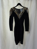 Pat Sandler Black Knit Sequin  Dress