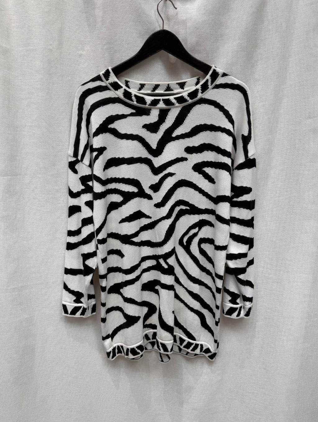 Vintage Escada Zebra Print Knit Skirt Set