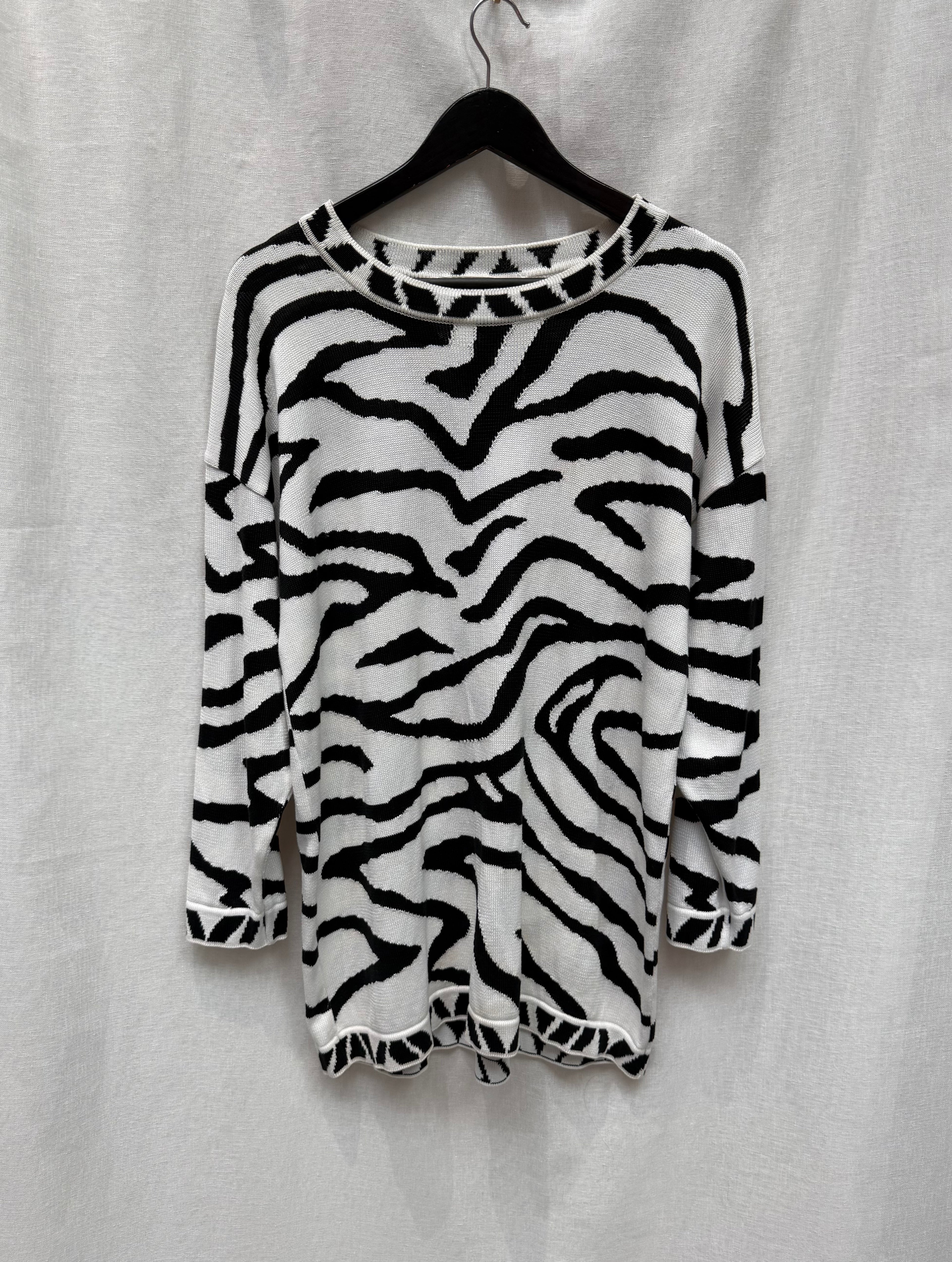 Vintage Escada Zebra Print Knit Skirt Set