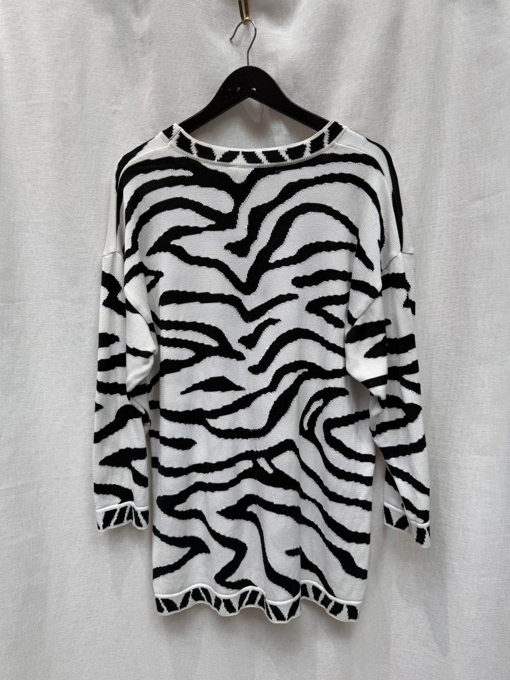 Vintage Escada Zebra Print Knit Skirt Set