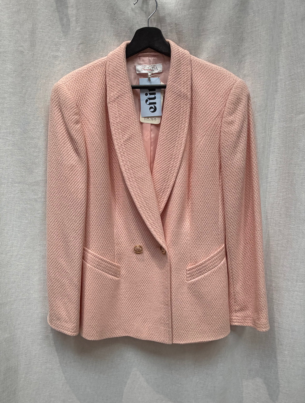 Vintage Escada Textured Pastel Pink Blazer
