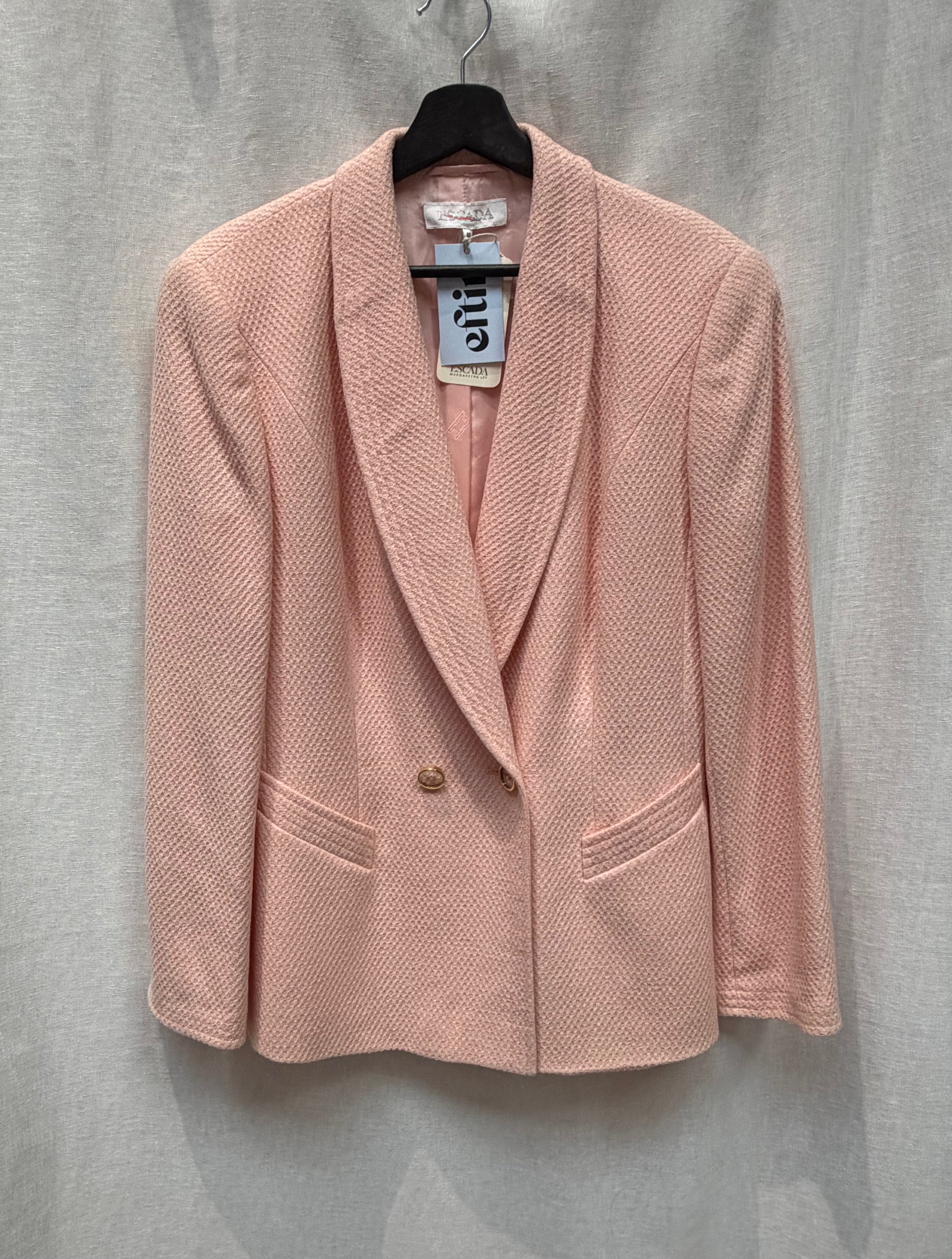 Vintage Escada Textured Pastel Pink Blazer