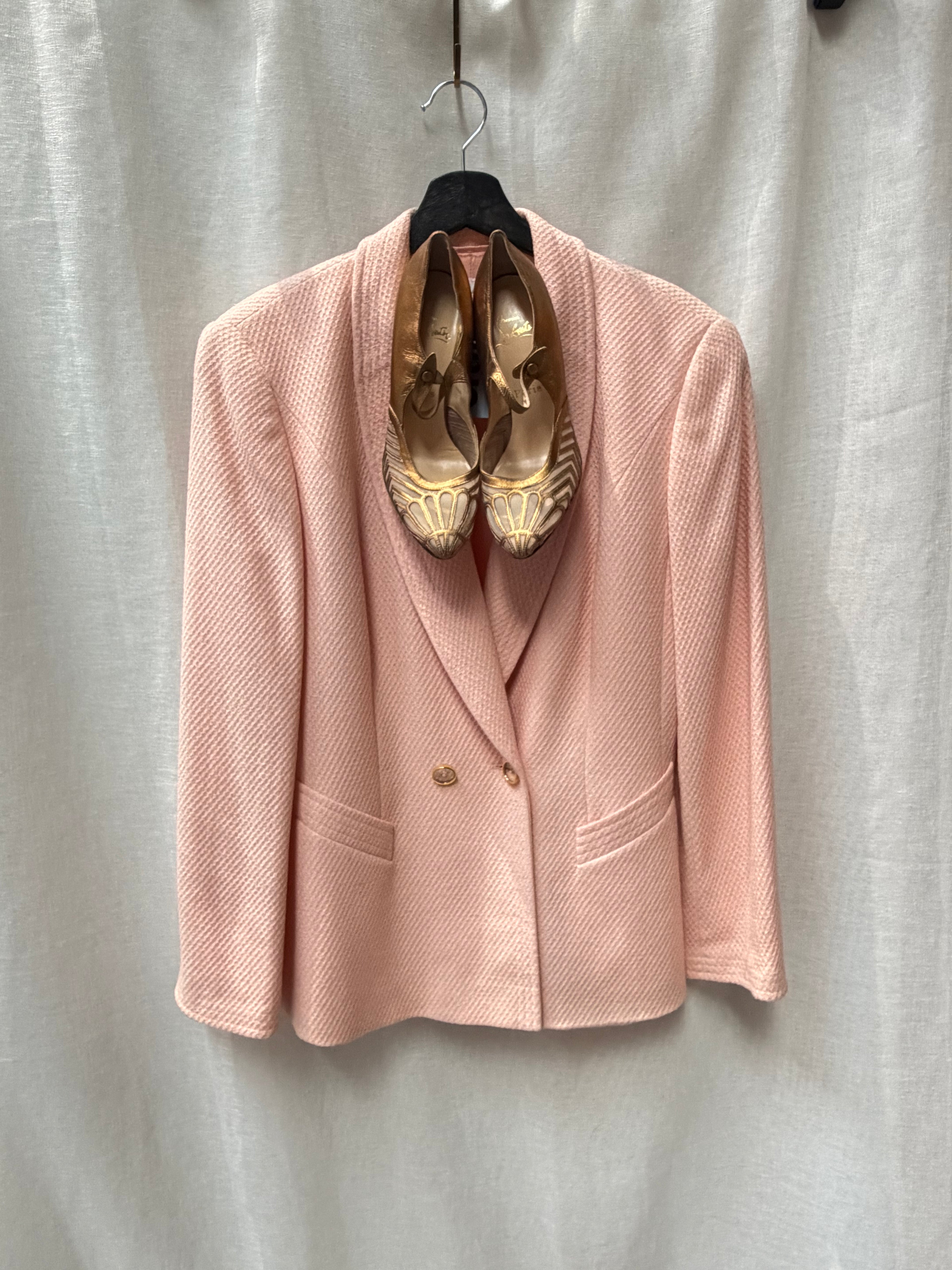 Vintage Escada Textured Pastel Pink Blazer