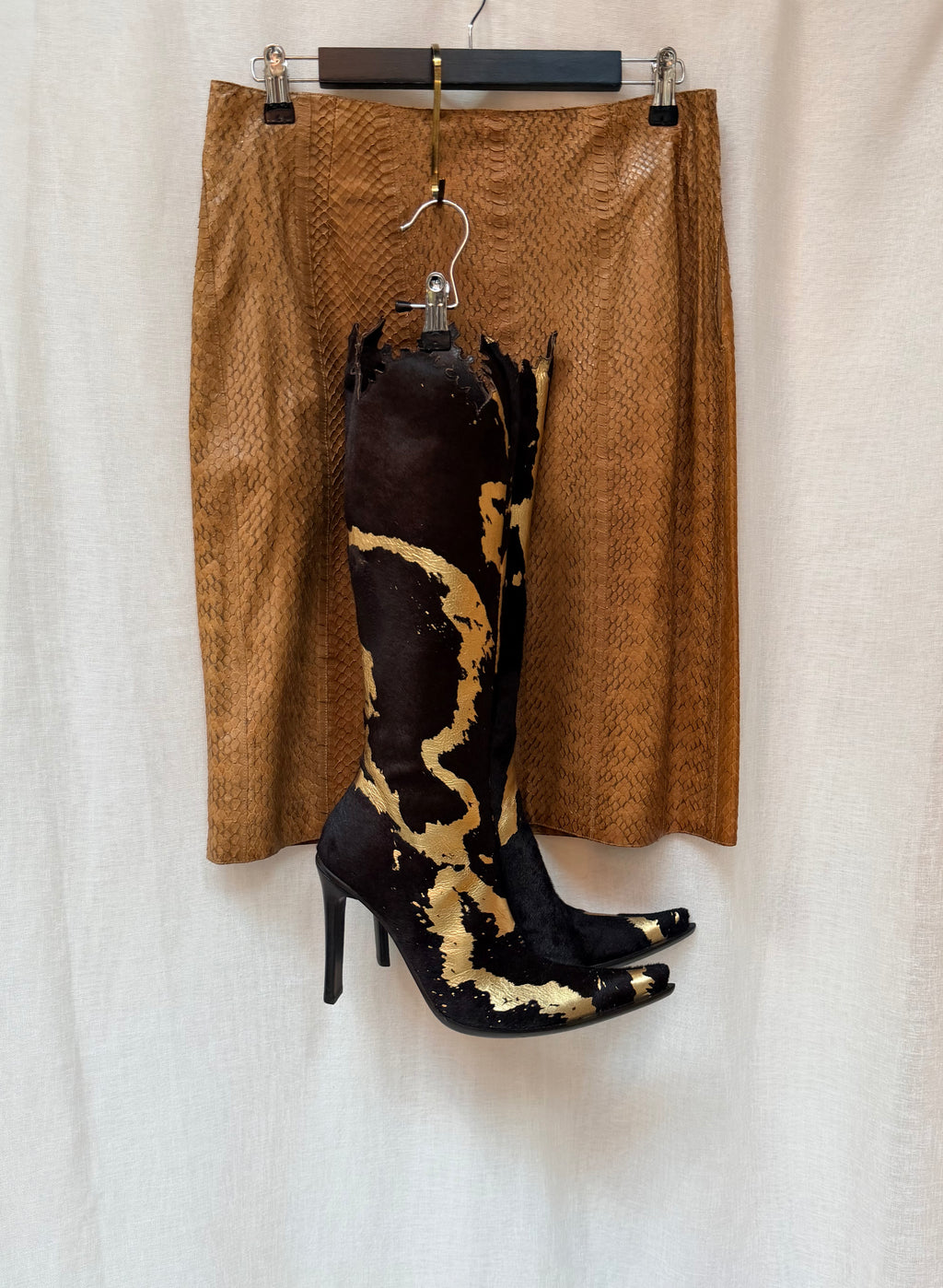Miu Miu Brown Python Skirt