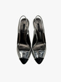 Dolce & Gabbana Metallic Lace-Up Slingbacks