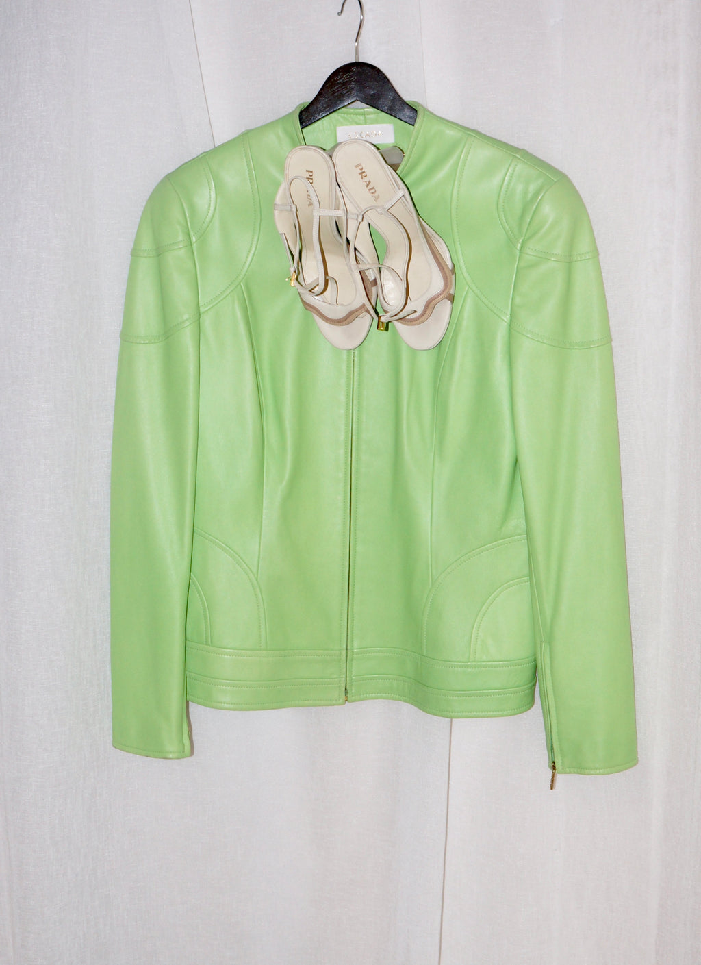 Green Escada Leather Jacket