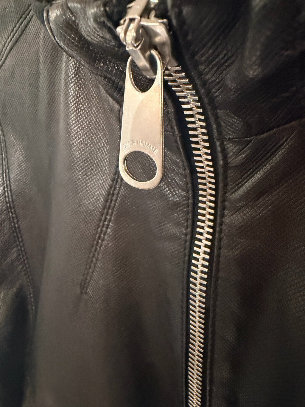 Dior Homme Black Leather Utility Bomber Jacket