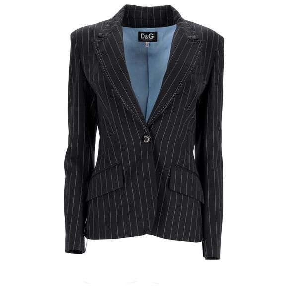 D&G Dolce & Gabbana Black Pinstripe Suit