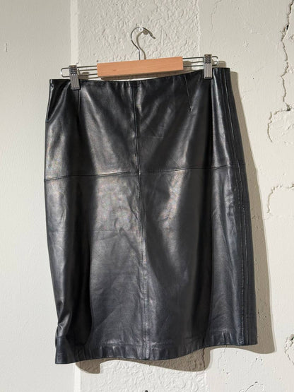 HUGO BOSS Black Leather Skirt