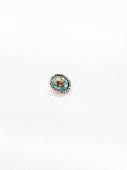 Blue Sapphire Bee Button