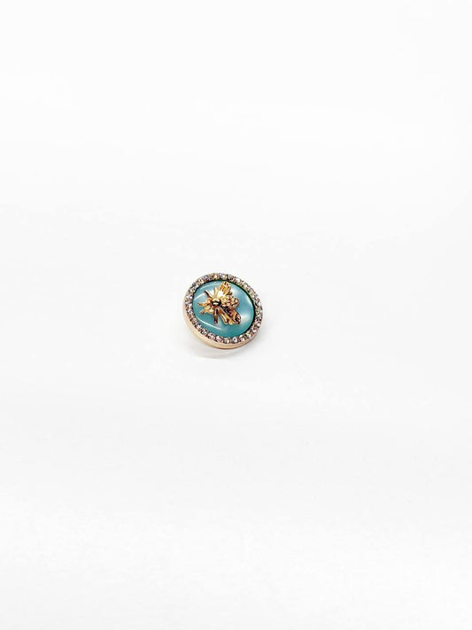 Blue Sapphire Bee Button