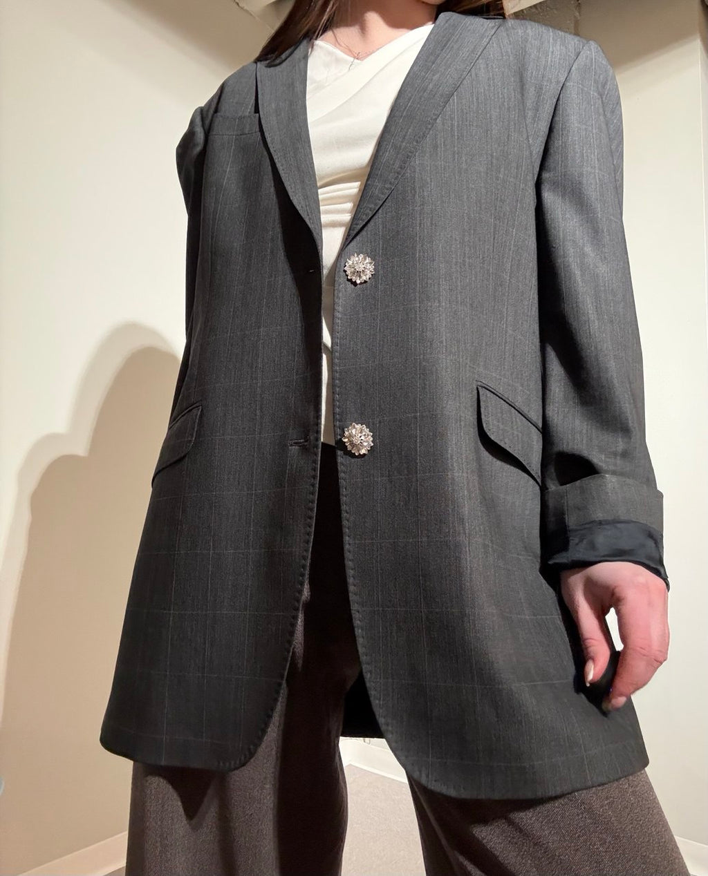Redesigned dark gray blazer