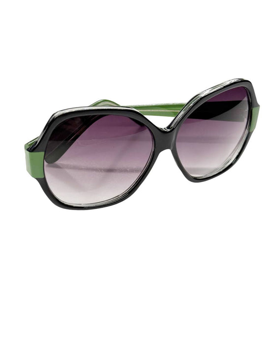 Solaris Oversized Sunglasses, Black & Green