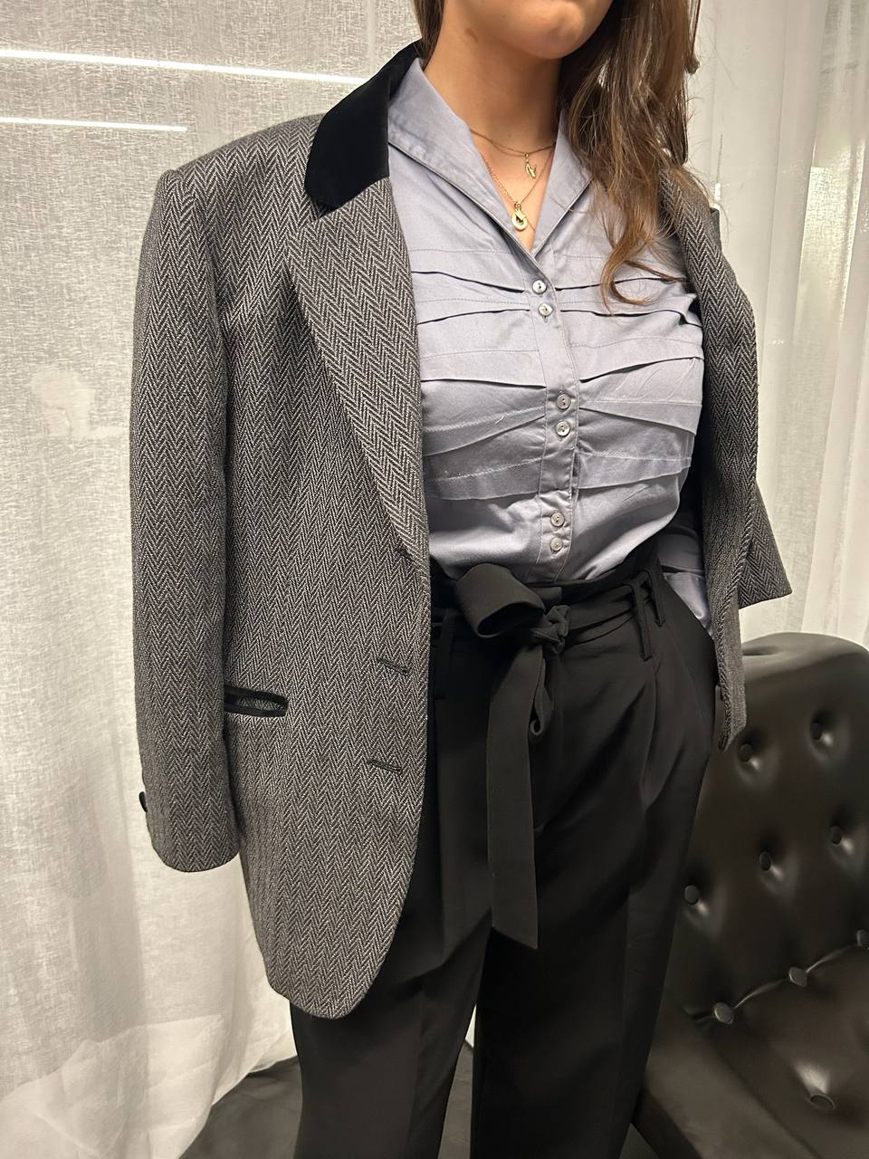 L’Atelier Vintage Herringbone Blazer