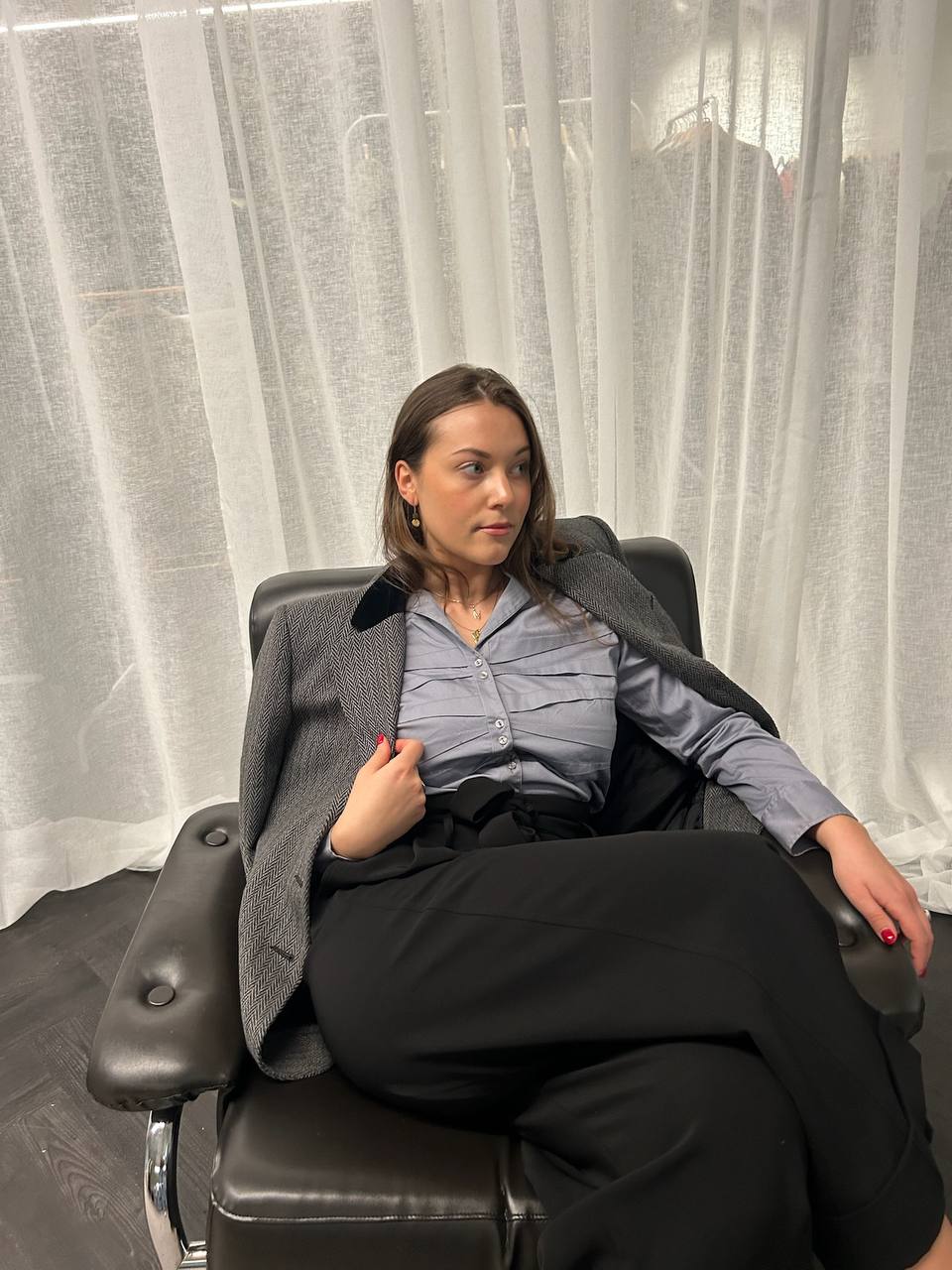 L’Atelier Vintage Herringbone Blazer