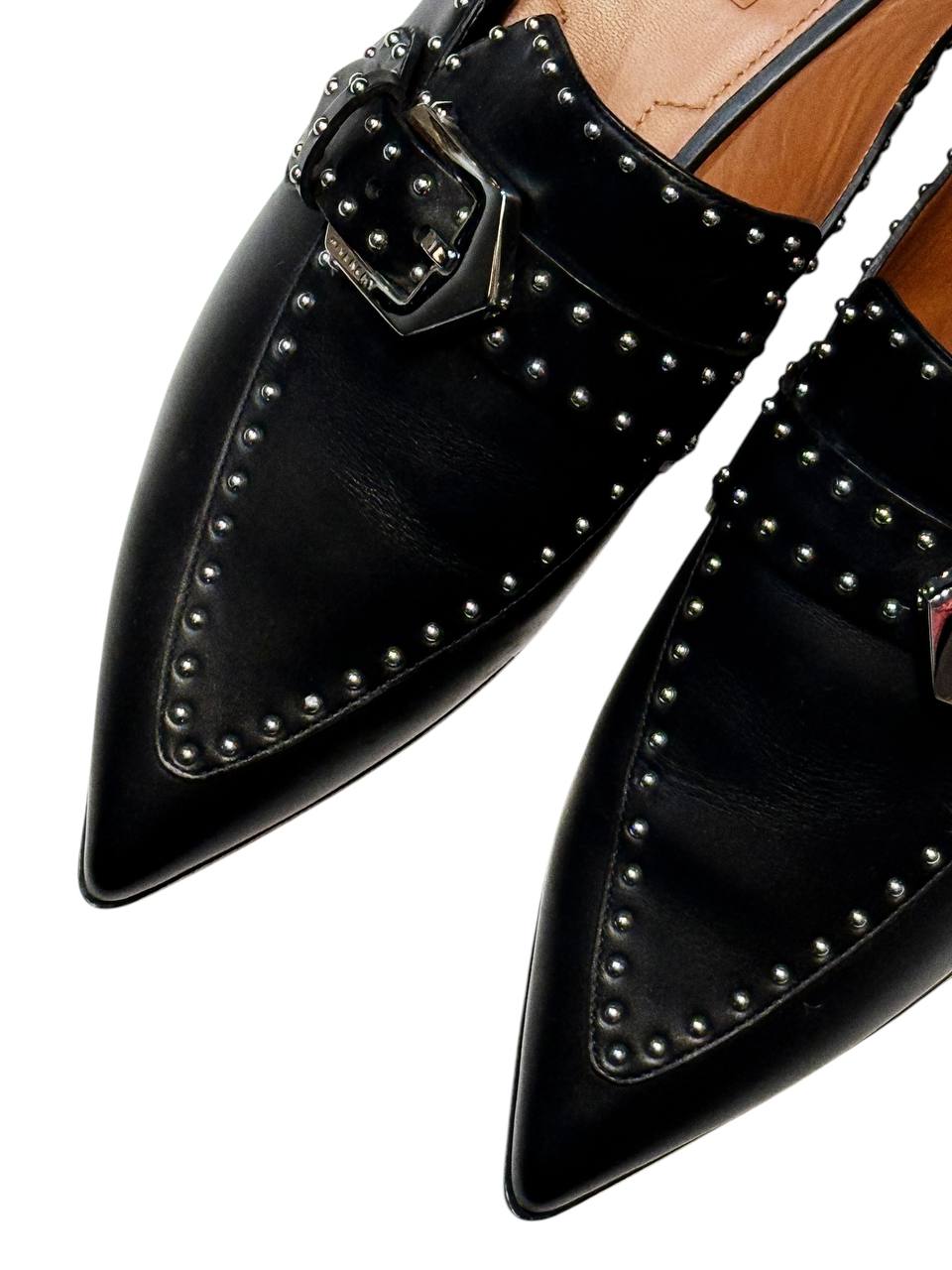 Givenchy Black Leather Studded Slip-On Loafers