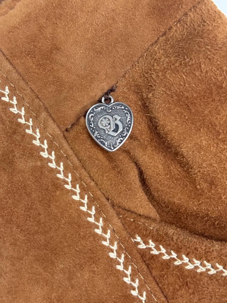 Burgi Traditional Austrian Leather Skirt with Embroidery (Brown)