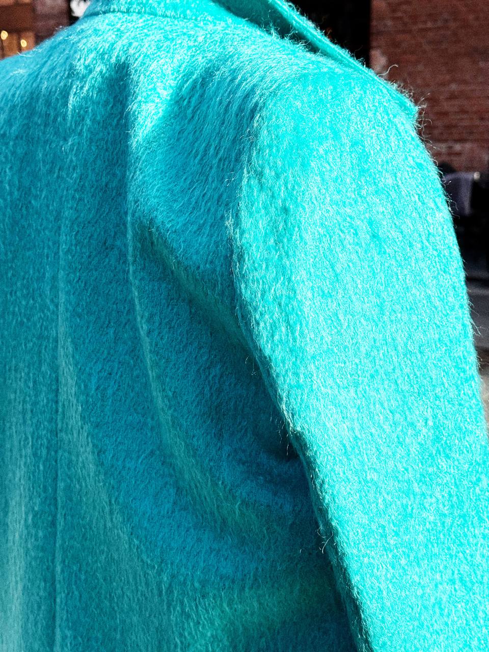 Max Mara Turquoise Mohair Blend Coat