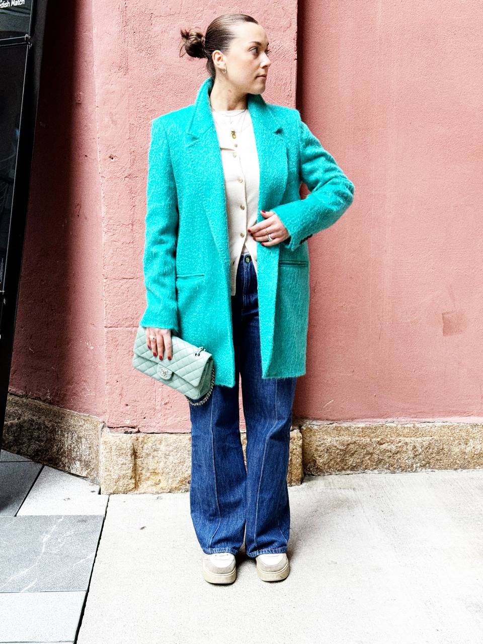 Max Mara Turquoise Mohair Blend Coat