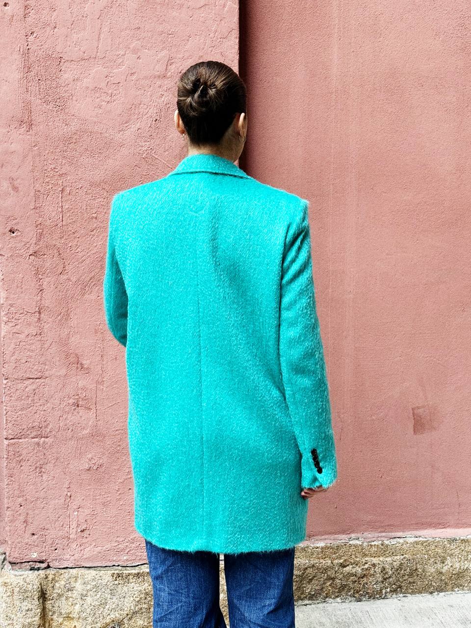 Max Mara Turquoise Mohair Blend Coat