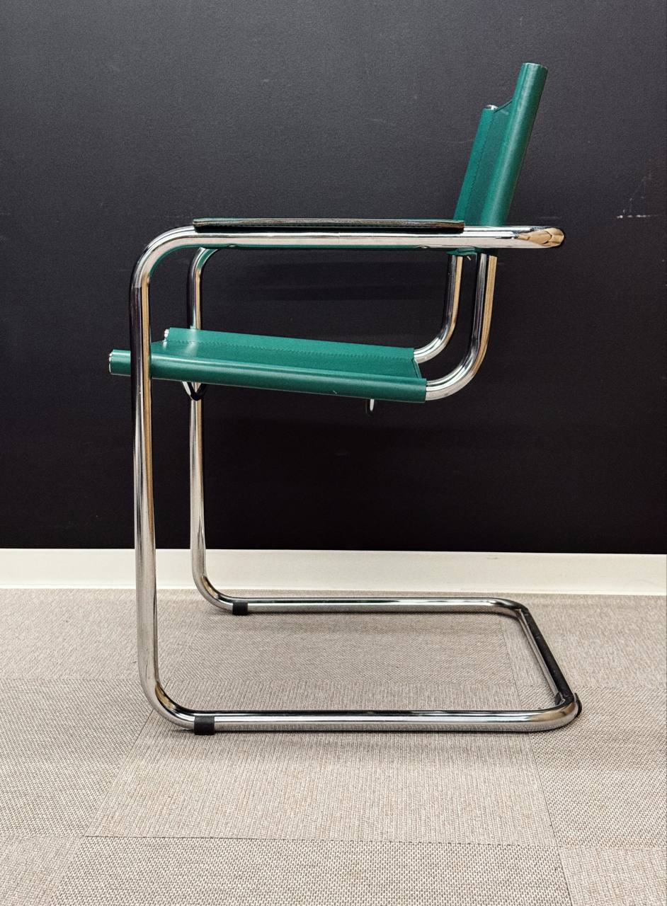 Mart Stam S34 Chair in Emerald Green Leather – Bauhaus Icon