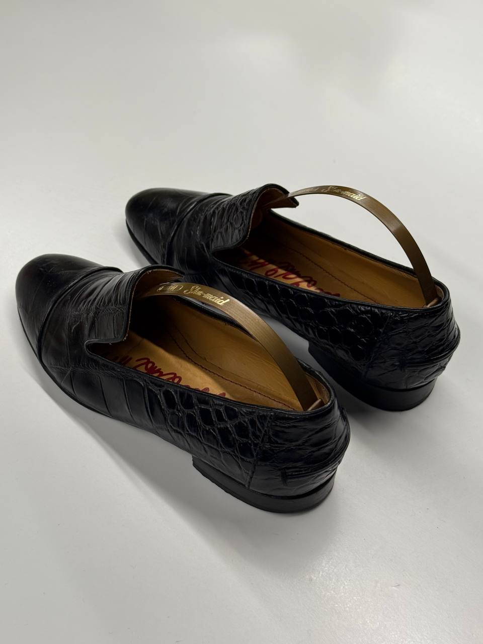 LANVIN “Épure” Croc-Embossed Loafers in Black