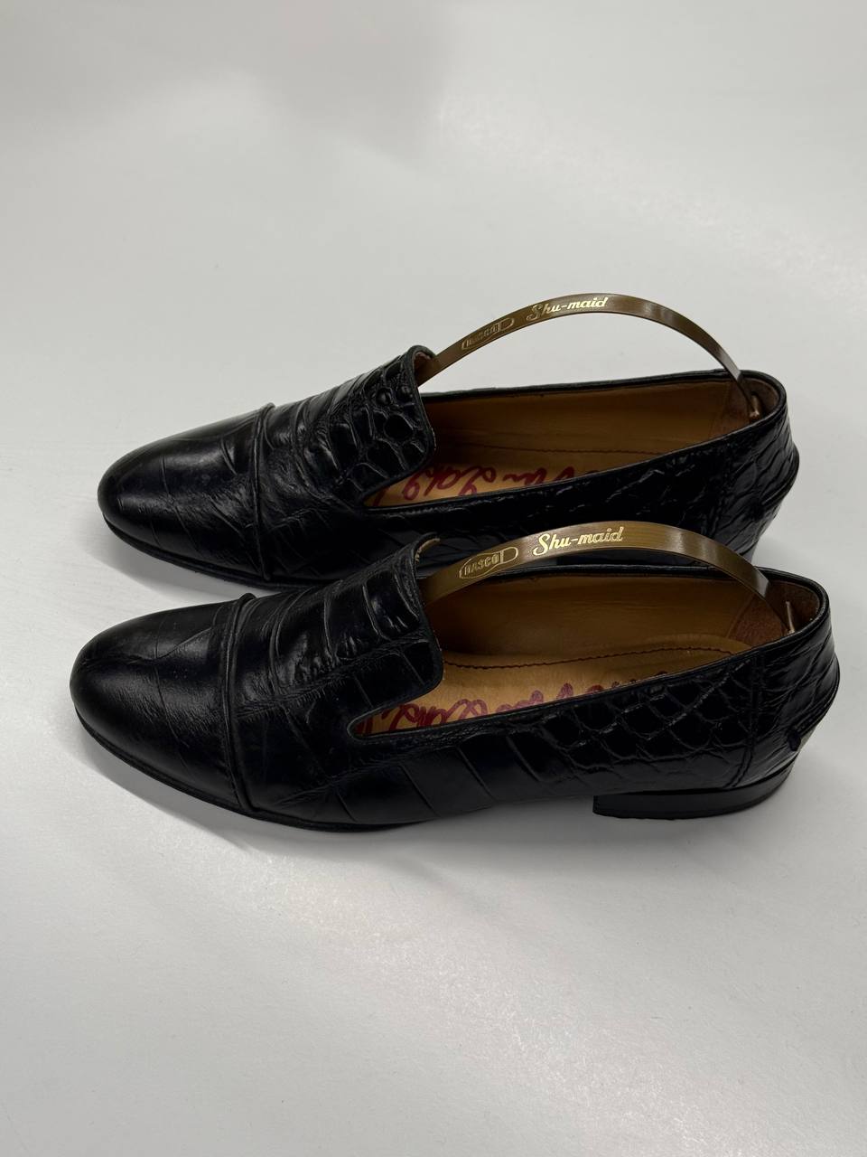 LANVIN “Épure” Croc-Embossed Loafers in Black