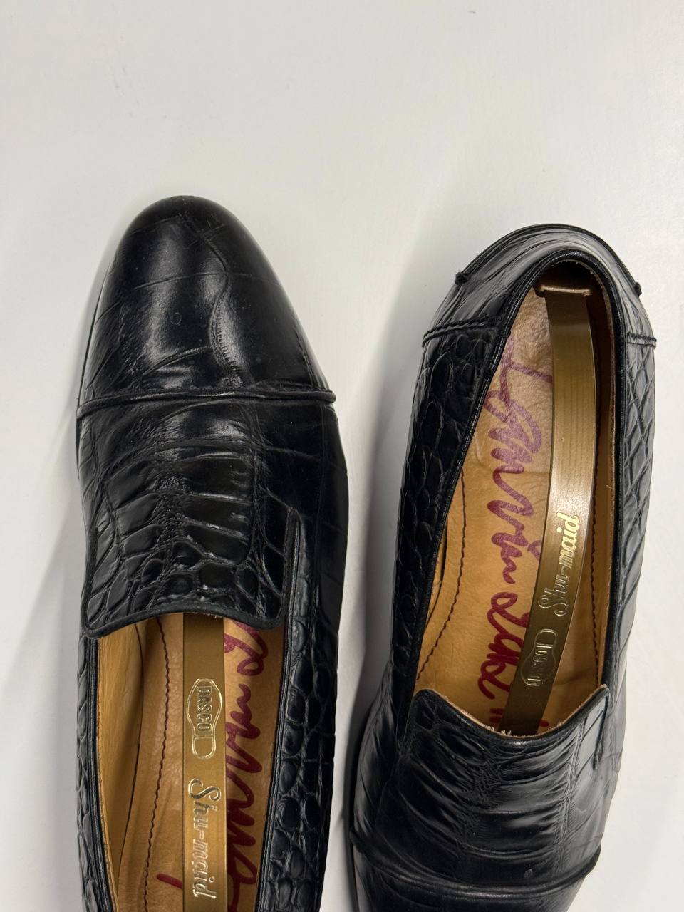 LANVIN “Épure” Croc-Embossed Loafers in Black