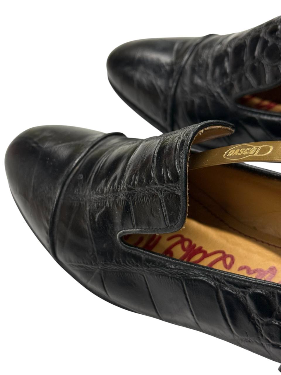 LANVIN “Épure” Croc-Embossed Loafers in Black
