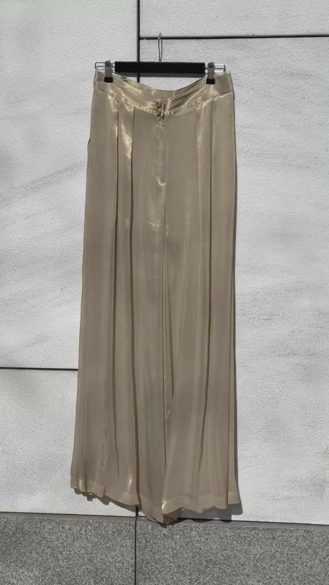 Vintage Yves Saint Laurent Gold Wide-Leg Trousers